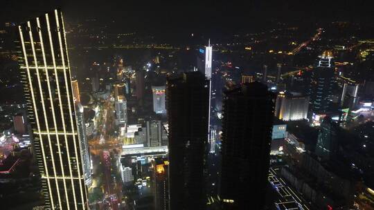 无锡夜景市中心三阳广场4K航拍夜景