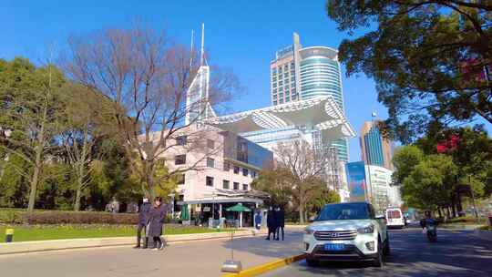 上海市黄浦区人民大道扫街街景城市风景视频