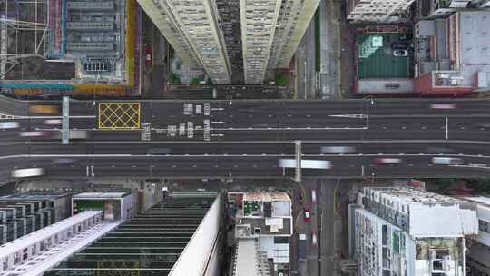 香港高楼交通俯拍
