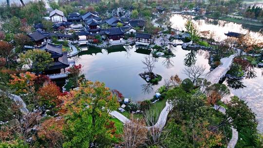 上海世博文化公园申园江南园林上海园林秋景