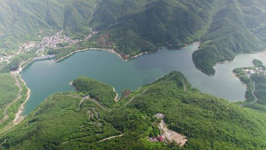 杭州余杭四岭水库同安寺公路航拍