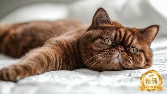 慵懒异国短毛猫的甜蜜梦境