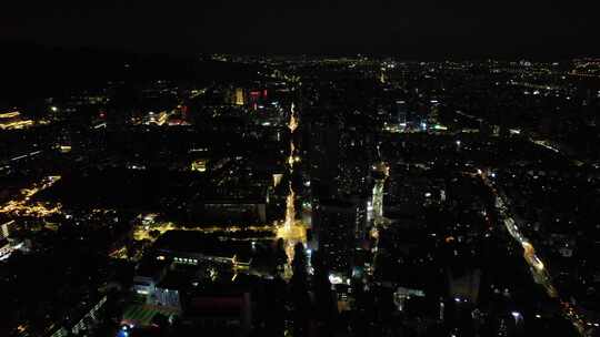 江苏南京城市宣传夜景灯光大景航拍