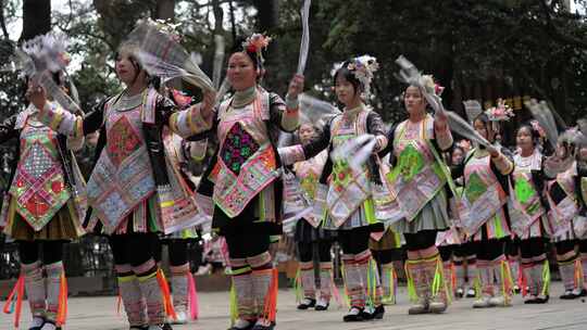 贵州芭莎苗寨芦笙舞表演