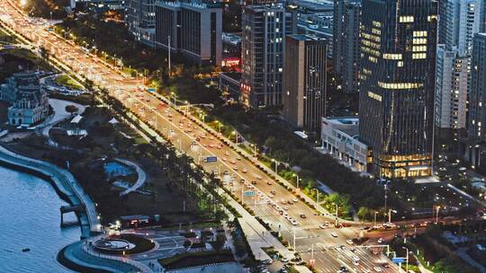 青岛夜景城市夜景西海岸夜景视频素材模板下载