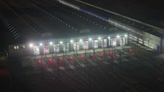 武汉高铁段航拍 夜景