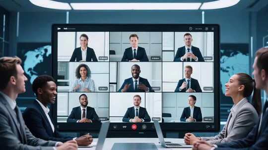 商务人士进行视频会议场景