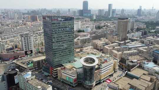 长春重庆路航拍城市商业景观风光地貌视频素材模板下载