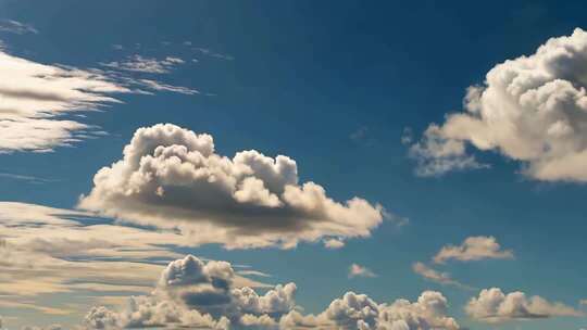 蓝天蓬松白云景观