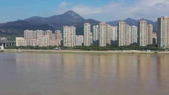 福建省市福州闽江水域航拍