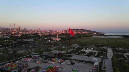 土耳其土耳其象征国旗无人机射击