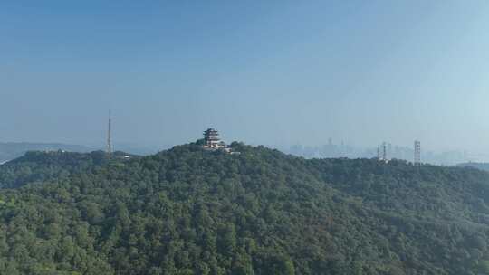惠州挂榜阁航拍山峰寺庙森林风景红花湖景区