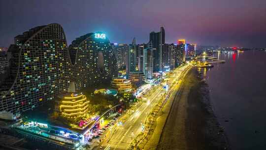 广西北海城市夜景延时