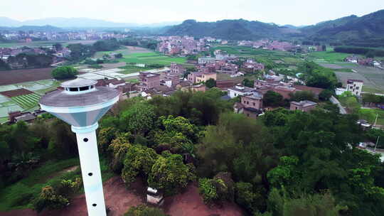 广东清远市佛冈县龙山镇上岳古村落航拍4K