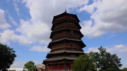 山西著名旅游景点世界文化遗产应县木塔