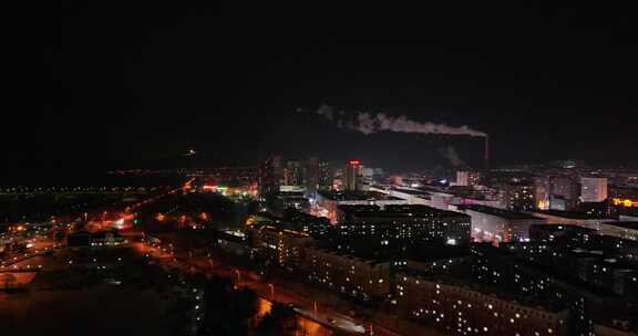 鸡西市夜景航拍