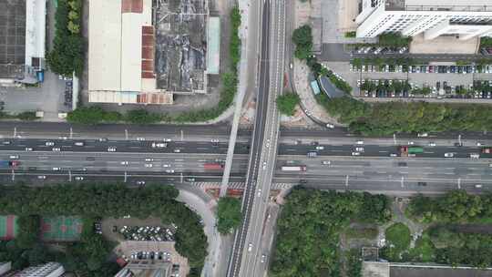 航拍城市交通大道