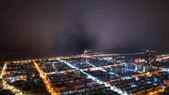 【延时】抚远市夜景航拍延时合集