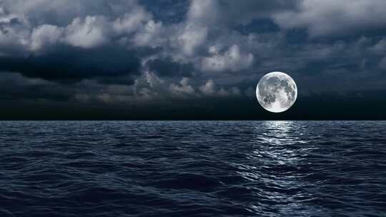 海上升明月视频素材模板下载