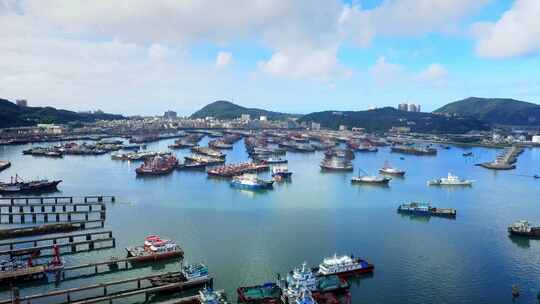 广东阳江海陵岛闸坡渔港码头视频素材模板下载