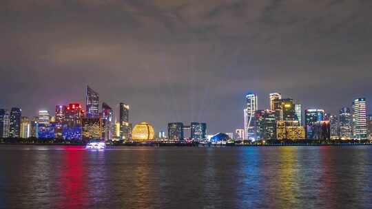 浙江杭州潜江新城夜景延时