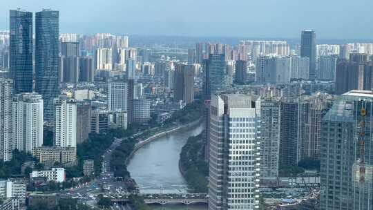 俯瞰四川省成都市城市街景