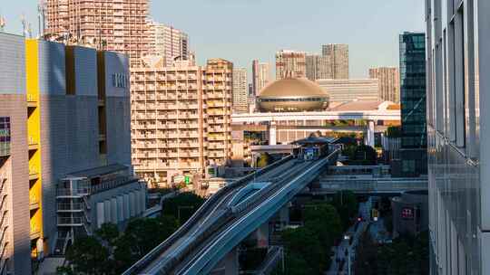 日本台场海滨公园地铁站延时