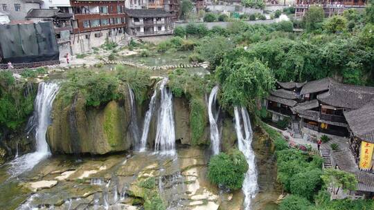 航拍湘西芙蓉镇4A景区