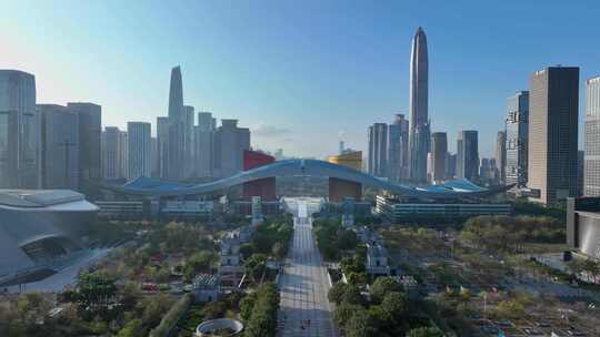 深圳中心区福田地标建筑大湾区城市建筑群