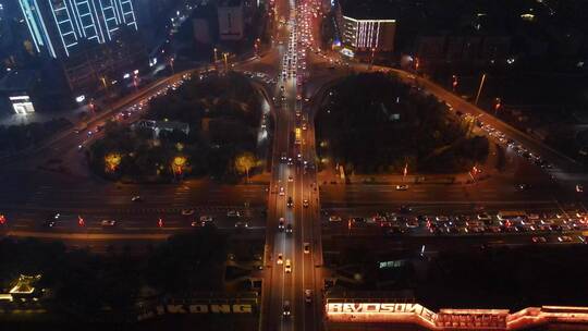 湖南长沙湘江橘子洲城市夜景灯光秀航拍