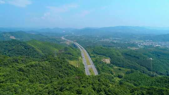 航拍广东高速公路车流 乐广许广