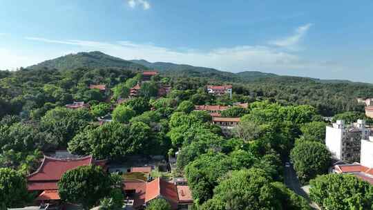 泉州南少林寺遗址航拍清源山南少林寺风景