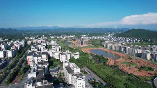 航拍雁山的大学院校和高校