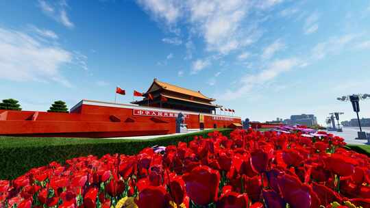 中国首都天安门广场风景视频素材模板下载