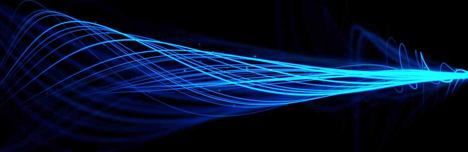 8K蓝色粒子线条 蓝色粒子光带 光影线条