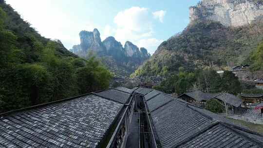 德夯大峡谷fpv穿越机航拍矮寨奇观5A景区4K视频素材模板下载