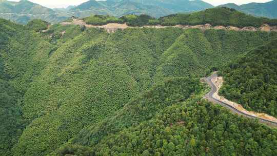 航拍杭州盘山公路