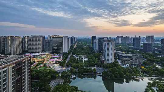 4K上海嘉定夜景航拍延时