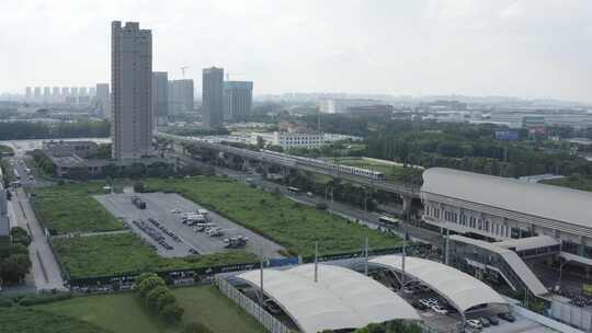 「有版权」航拍昆山花桥城市建筑4K-5