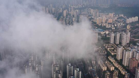 重庆城市穿云航拍素材