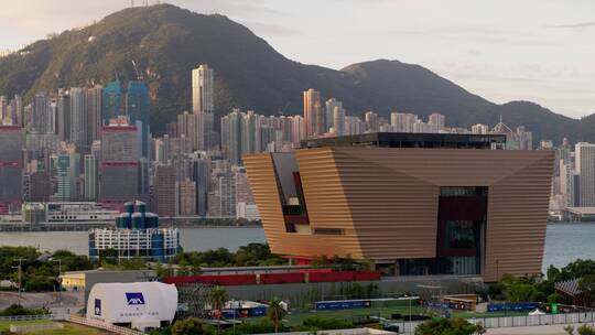 香港故宫文化博物馆大气航拍