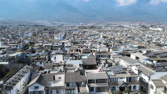 大理古城区城市建筑航拍