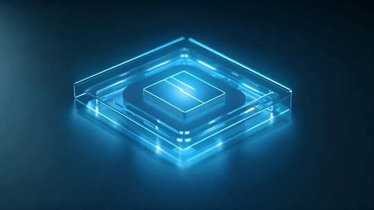 电脑芯片超现实动画 发光芯片 国产晶片