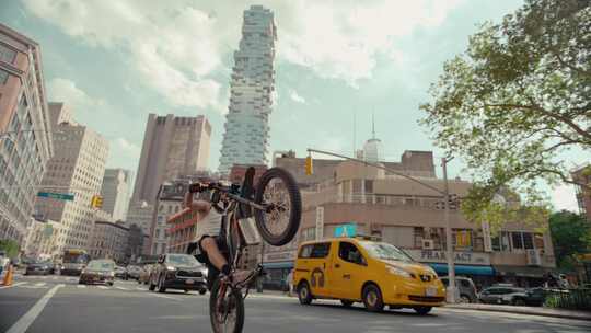 街道，摩托车，自行车，技巧