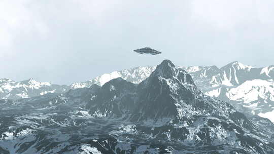 飞碟飞过白雪皑皑的落基山