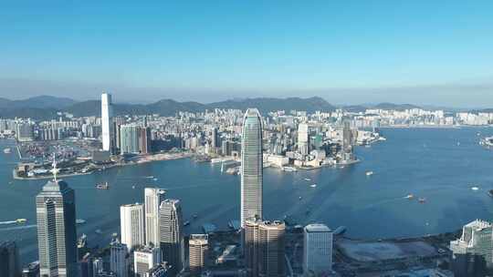 香港维多利亚港航拍香港城市建筑风光风景