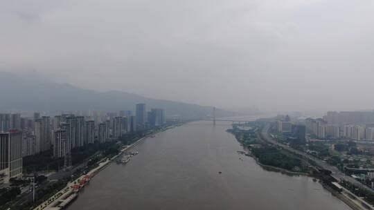 城市风光高楼建筑夜景交通航拍