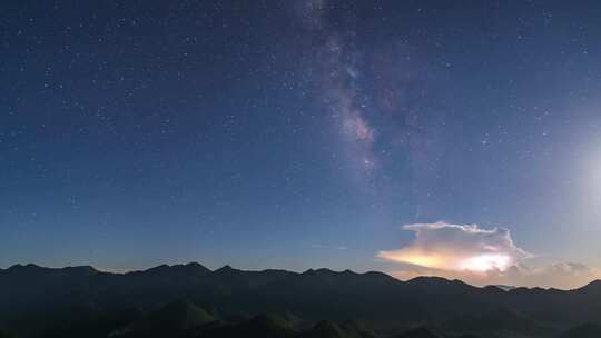 红池坝国家森林公园英仙座流星雨银河延时