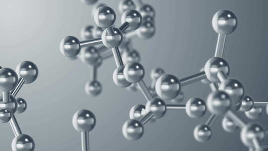 银色金属质感的分子结构视频素材模板下载
