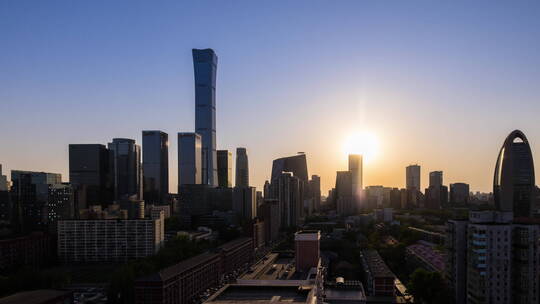 北京 CBD 日落延时 1-R5 CBD Sunset视频素材模板下载